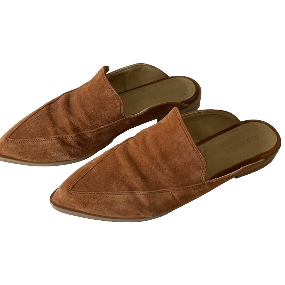 Frank‎ and Oak Portugal Suede Pointy Toe Flat Slip On Mules Preppy Casual 7.5